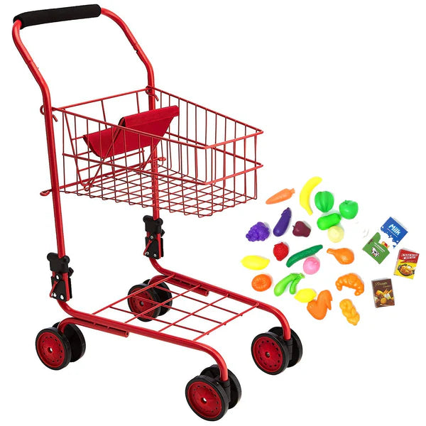 Toy Shopping Cart and Food Set