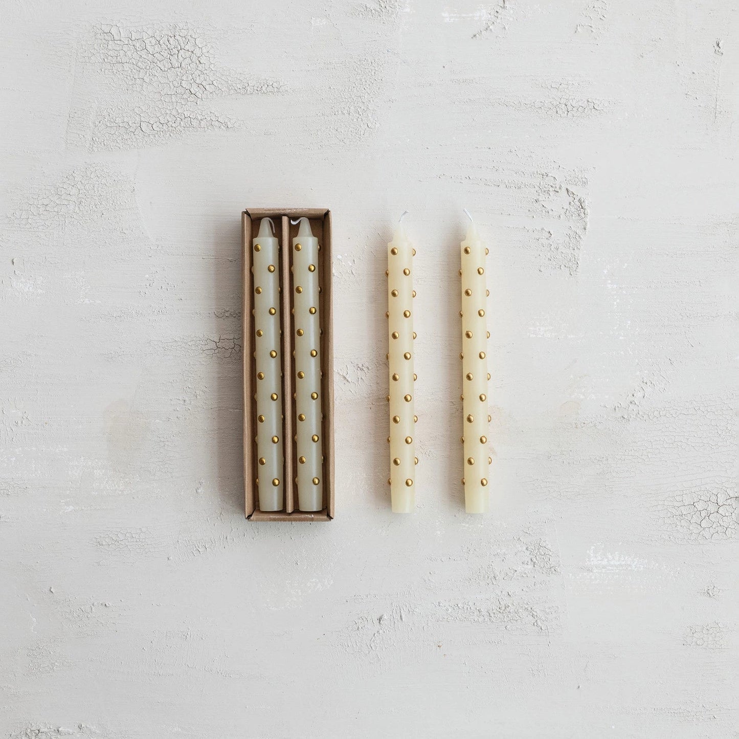 Gold Dot Taper Candles