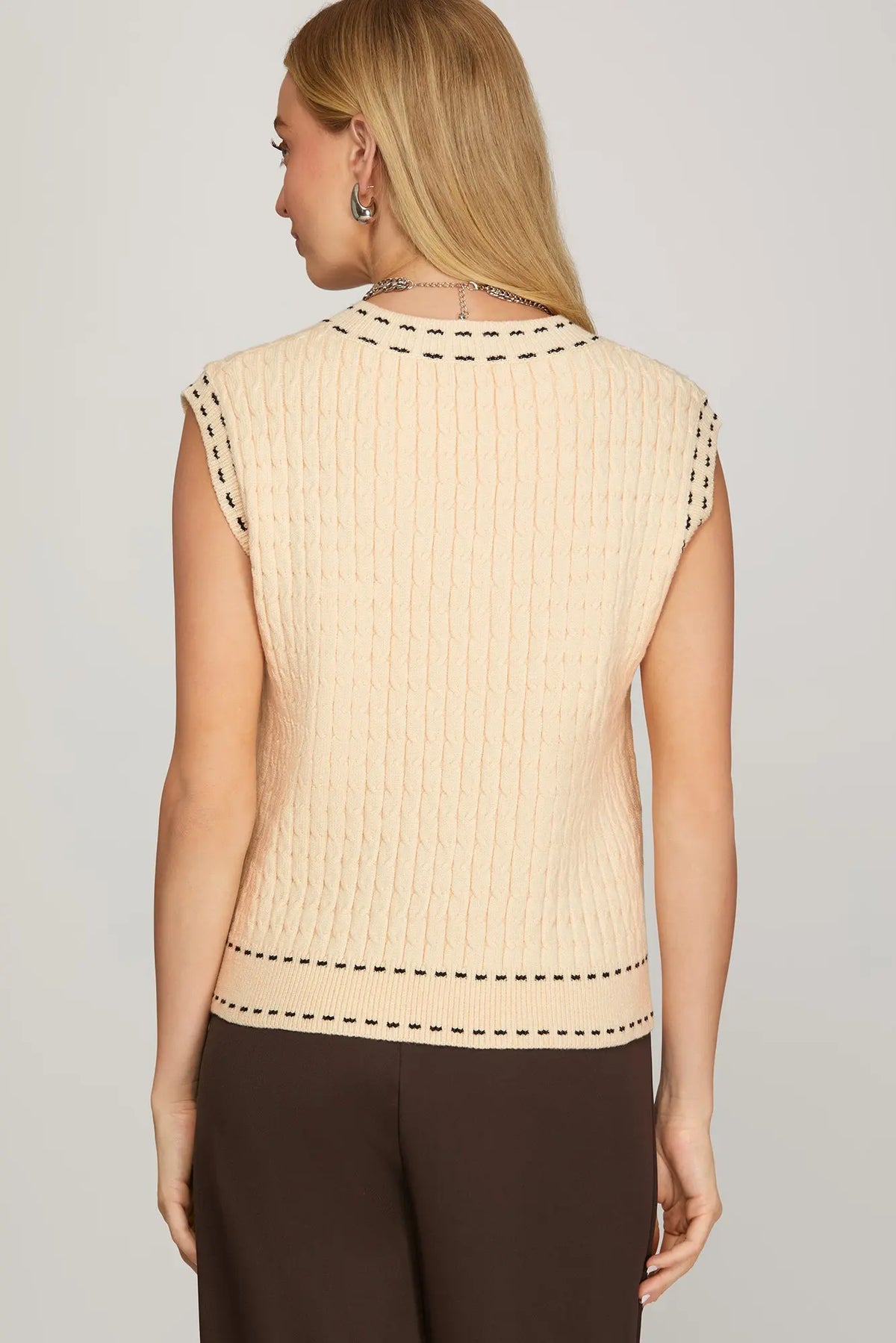 Cream Short Sleeved Sweater