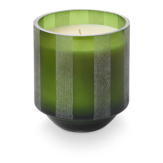 Fresh Balsam Etched Striped Glass Candle