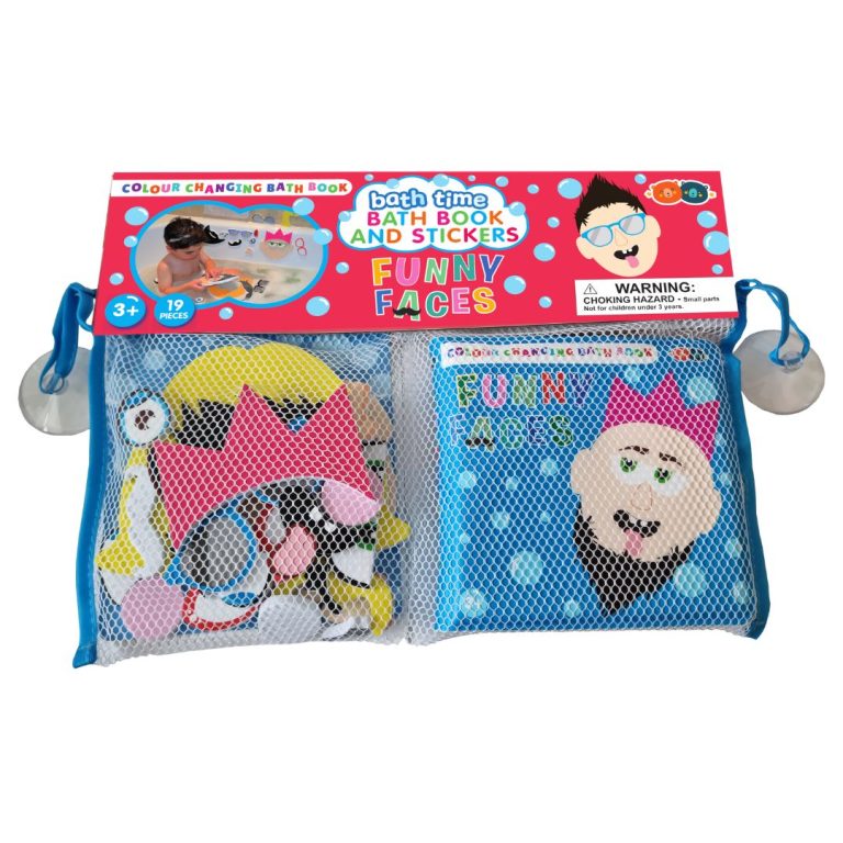Color Changing Bath Book & Stickers: Funny Faces