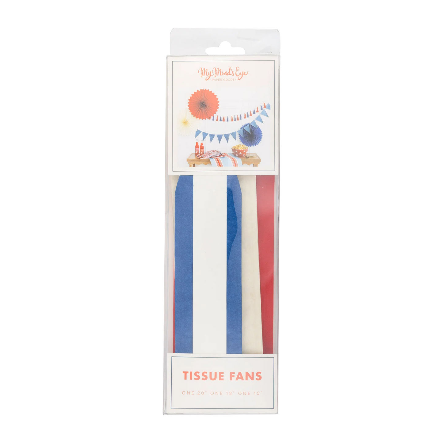 Red White and Blue Tissue Party Fans