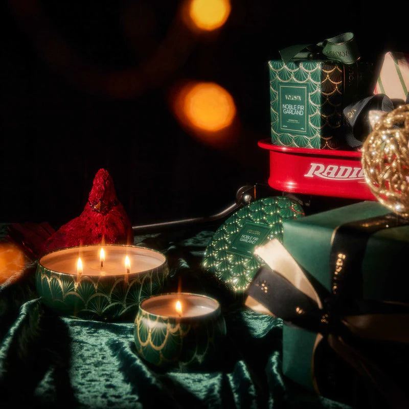 Noble Fir Garland Candle - Tin
