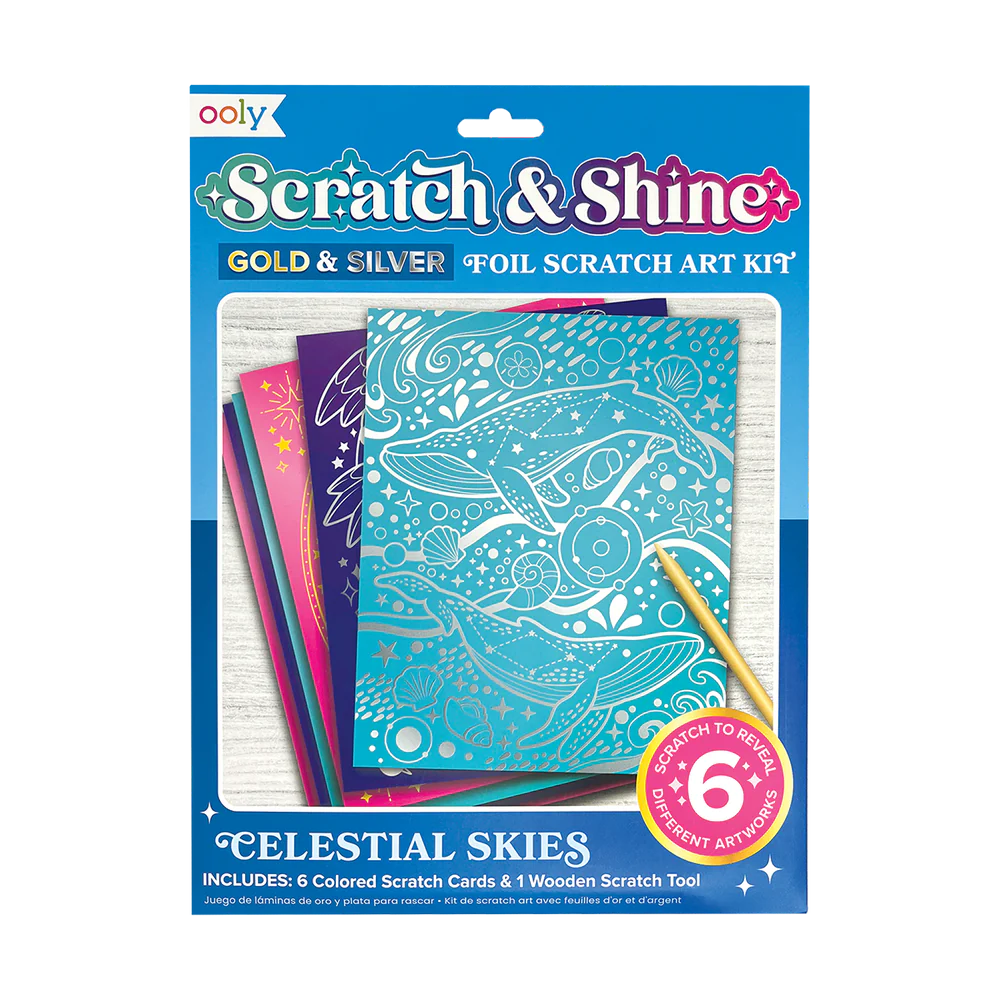 Foil Scratch Art Kit - Celestial Skies