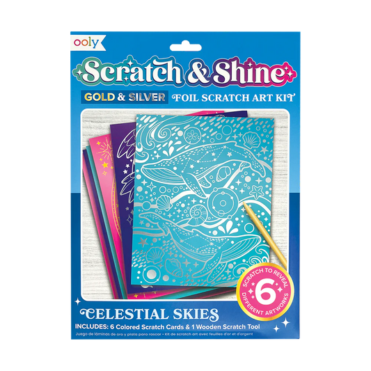 Foil Scratch Art Kit - Celestial Skies