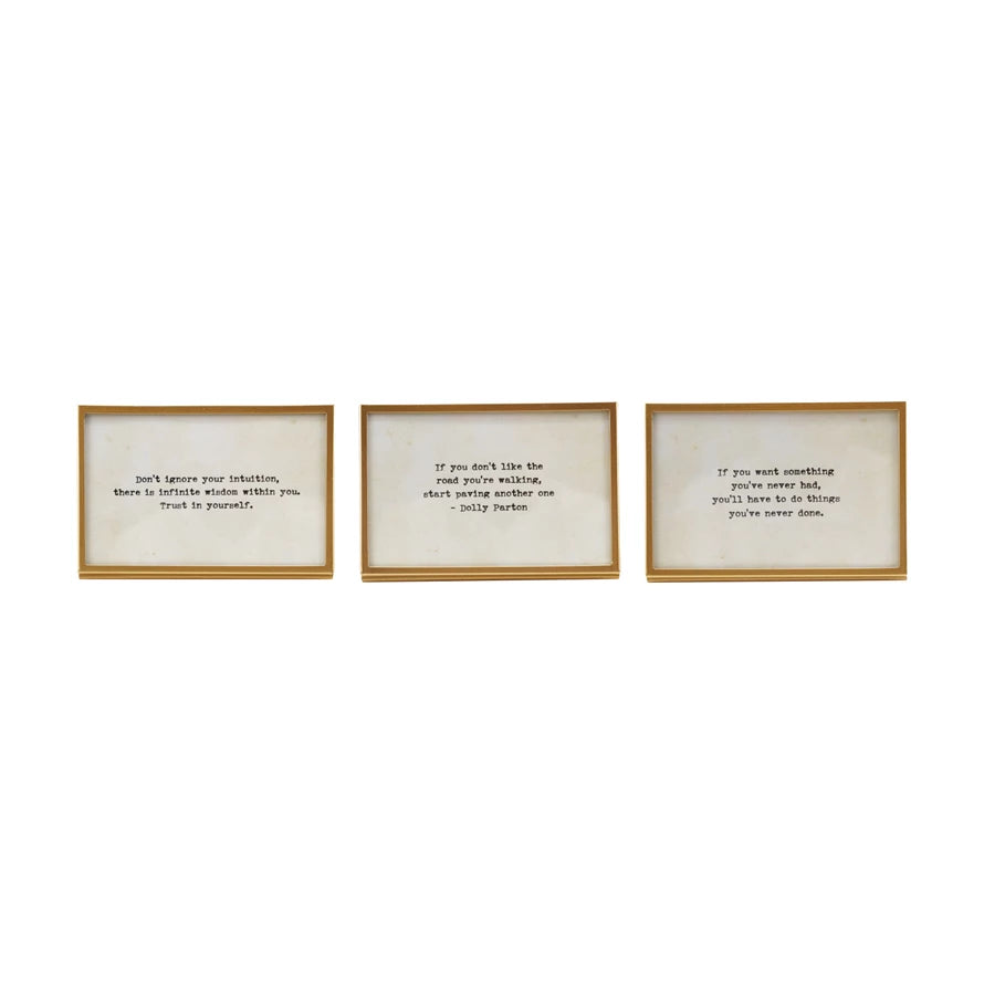 Gold Framed Quote - 4x6