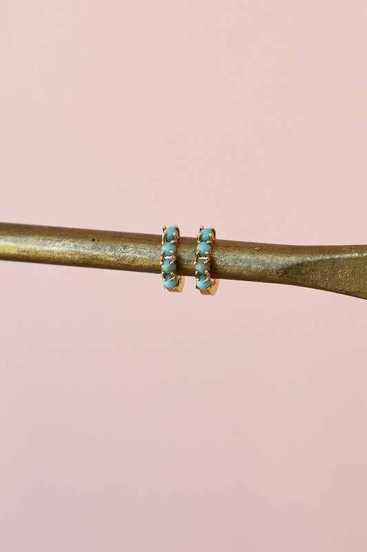 Mini Turquoise Hoops