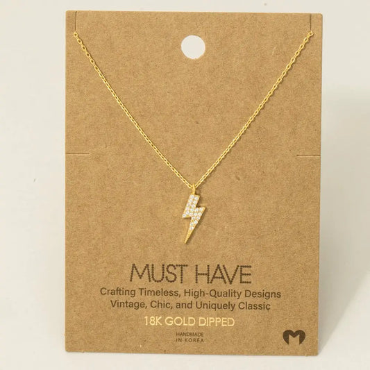 Gold Lightning Bolt Necklace