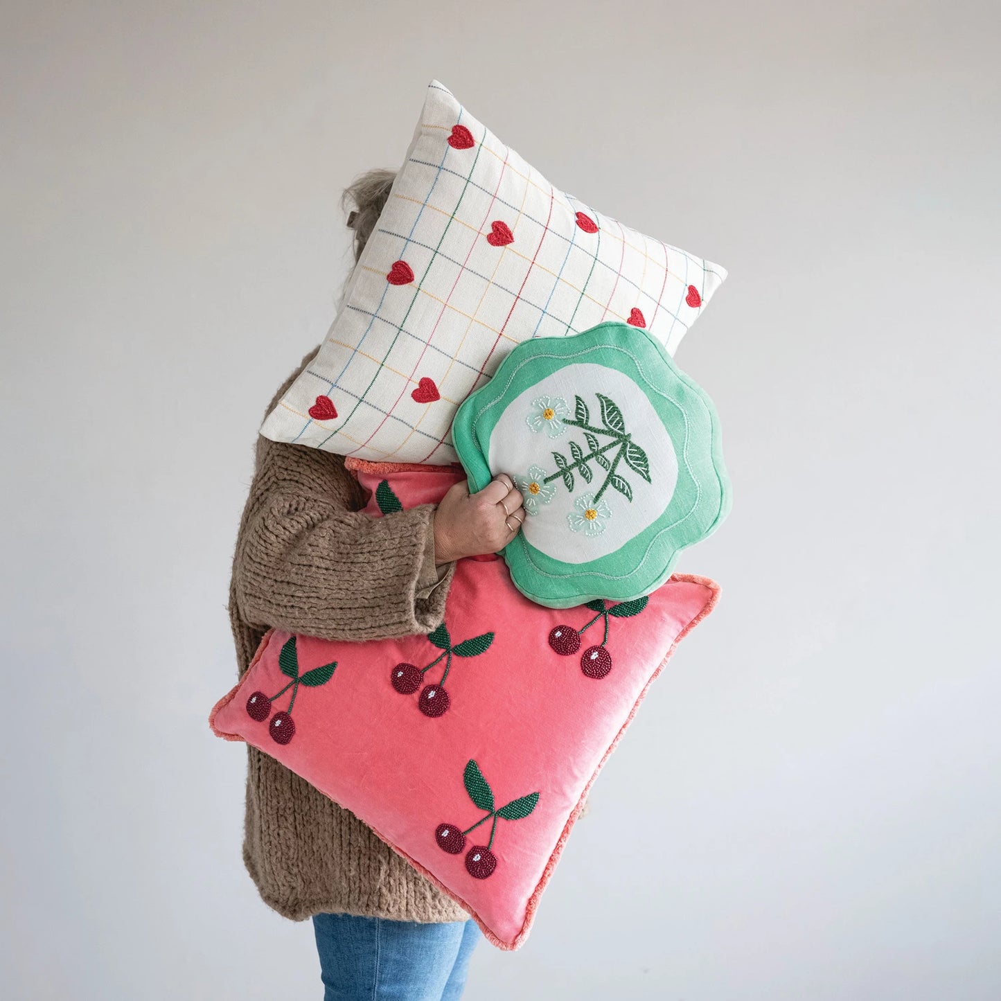 Heart Grid Pillow