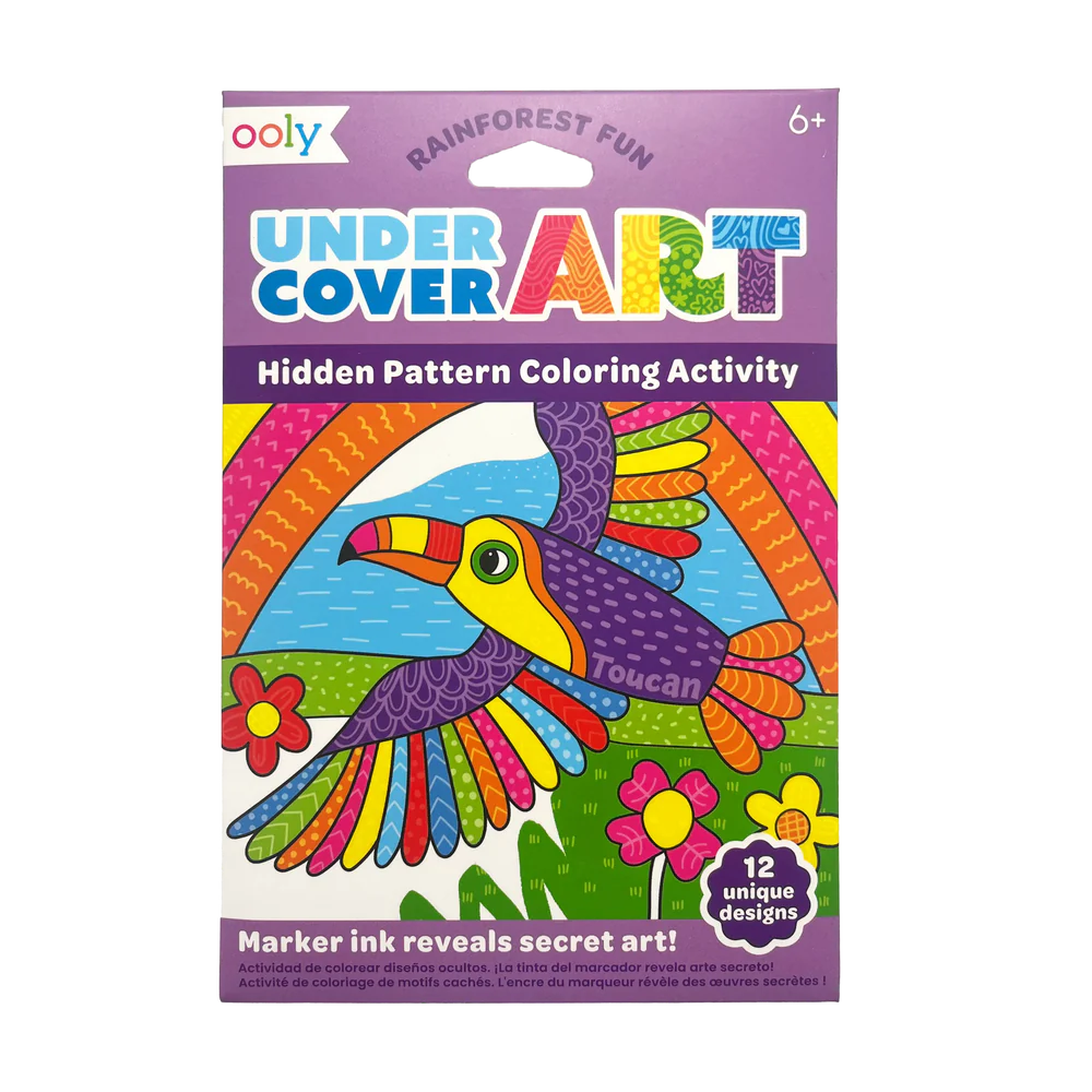 Hidden Pattern Coloring Activity Art Cards - Rainforest Fun