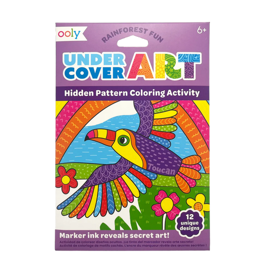 Hidden Pattern Coloring Activity Art Cards - Rainforest Fun