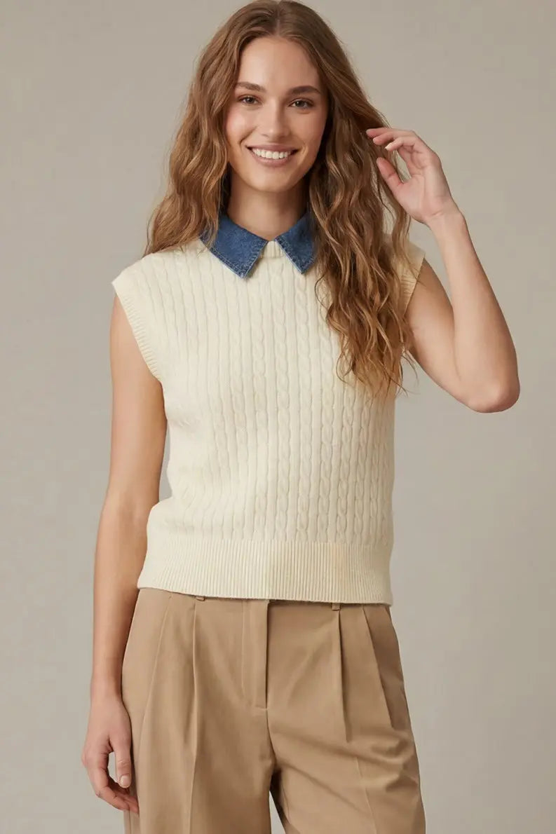 Cream & Denim Sweater
