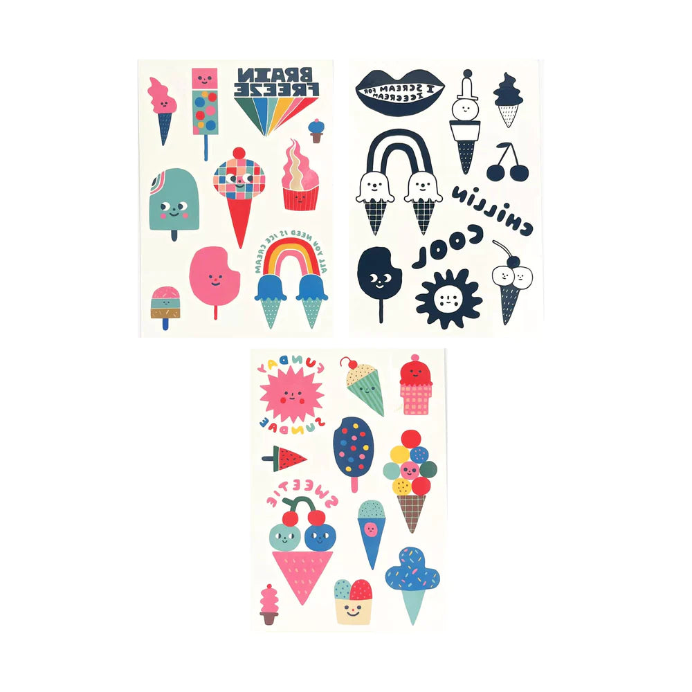 Temporary Tattoos Mini Pack - Ice Cream Party