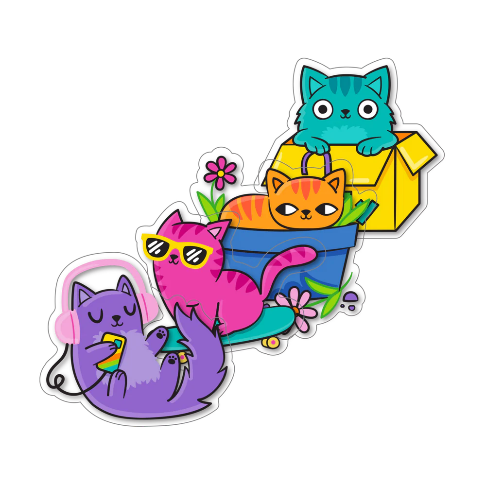 Stickiville Silly Kitties Vinyl Stickers