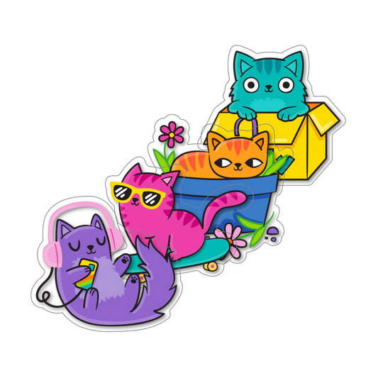 Stickiville Silly Kitties Vinyl Stickers