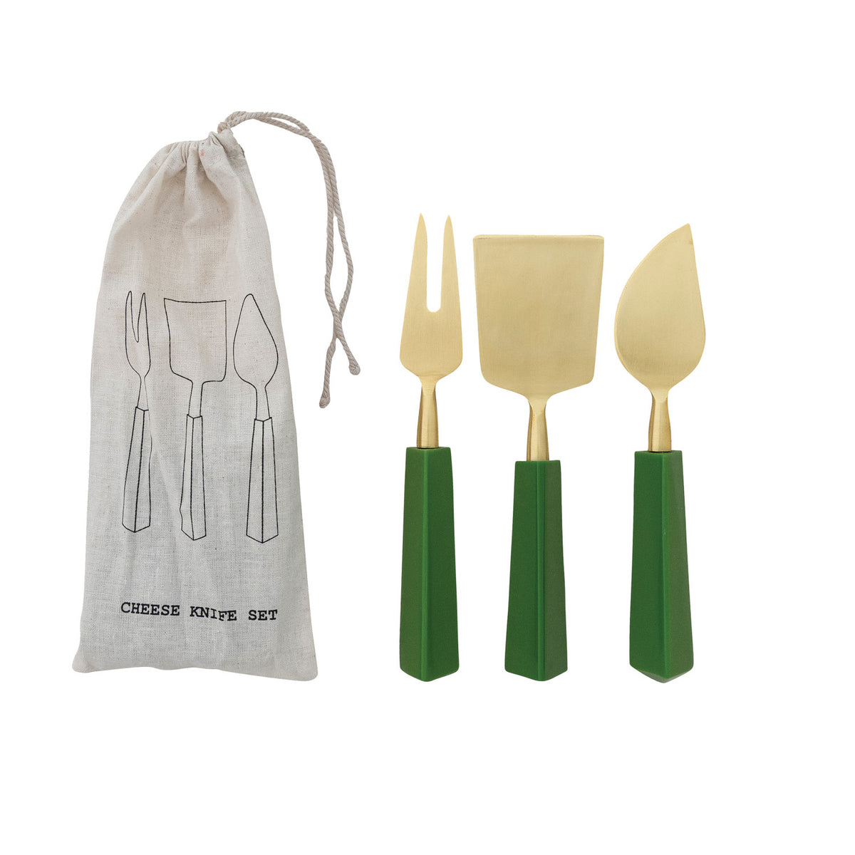 Green and Gold Cheese Knives