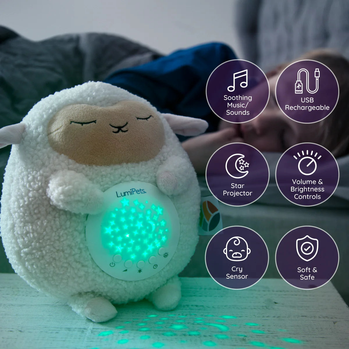 Lamb Plush Sound Soother Night Light