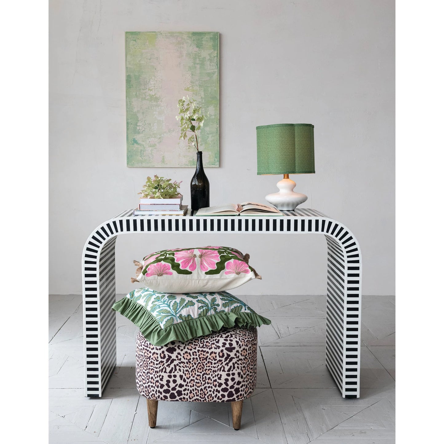 Green Scalloped Lamp