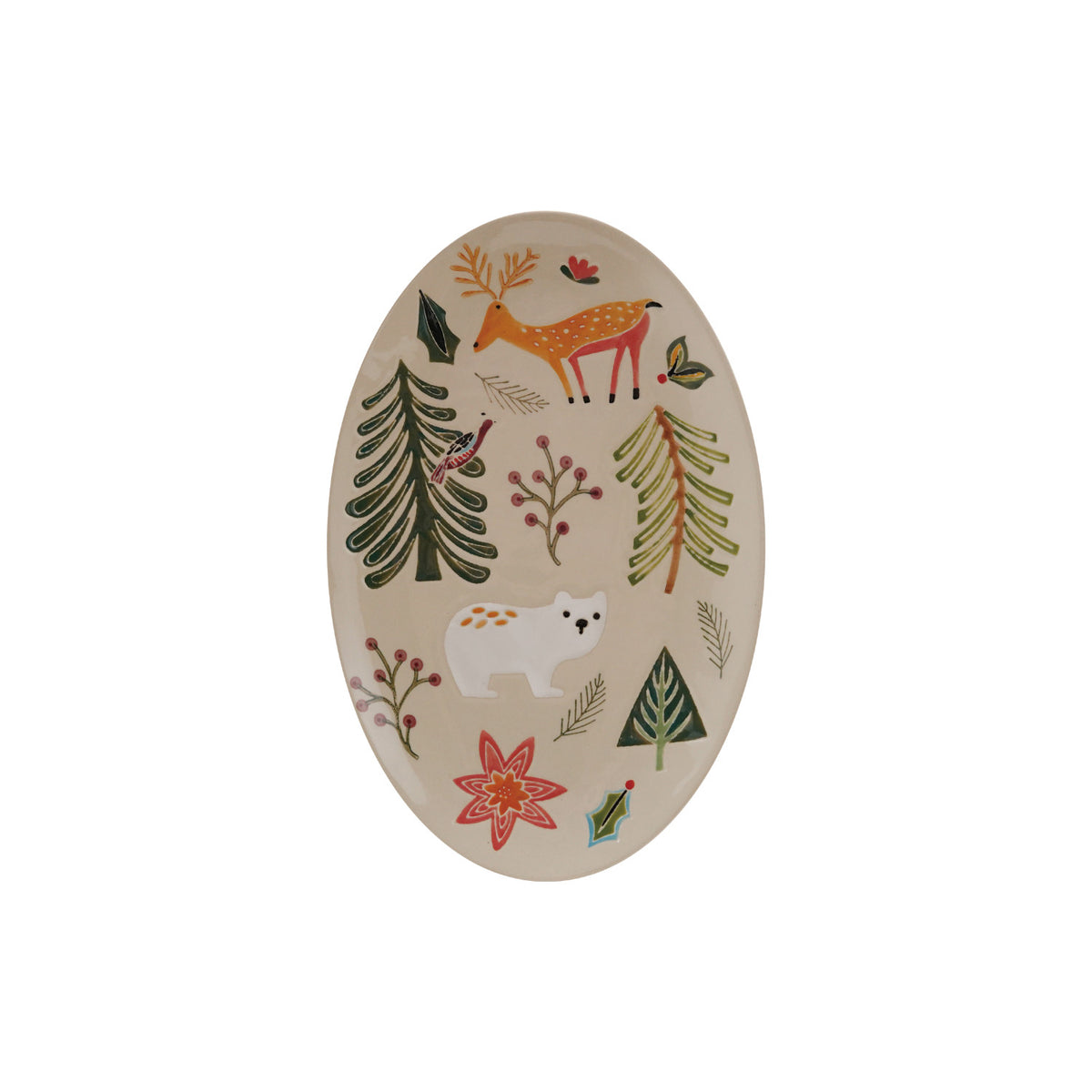 Hand-Painted Woodland Platter