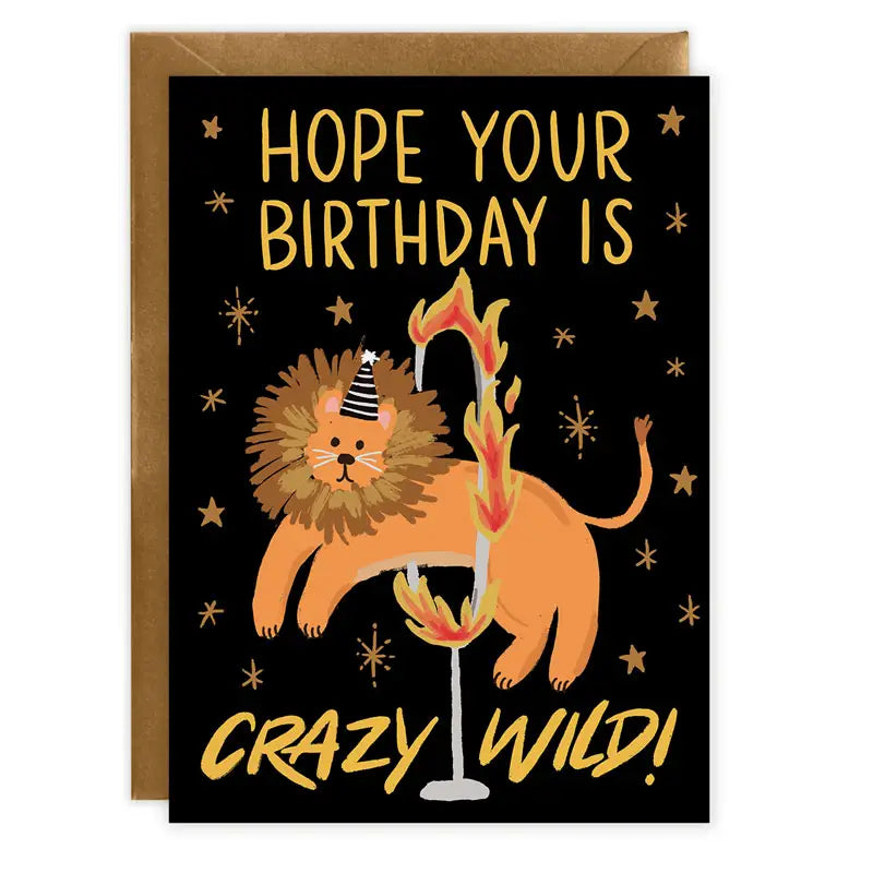 Crazy Wild (Lion) - Birthday Card