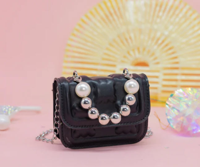 Mini Sophie Pearl Crossbody - Black