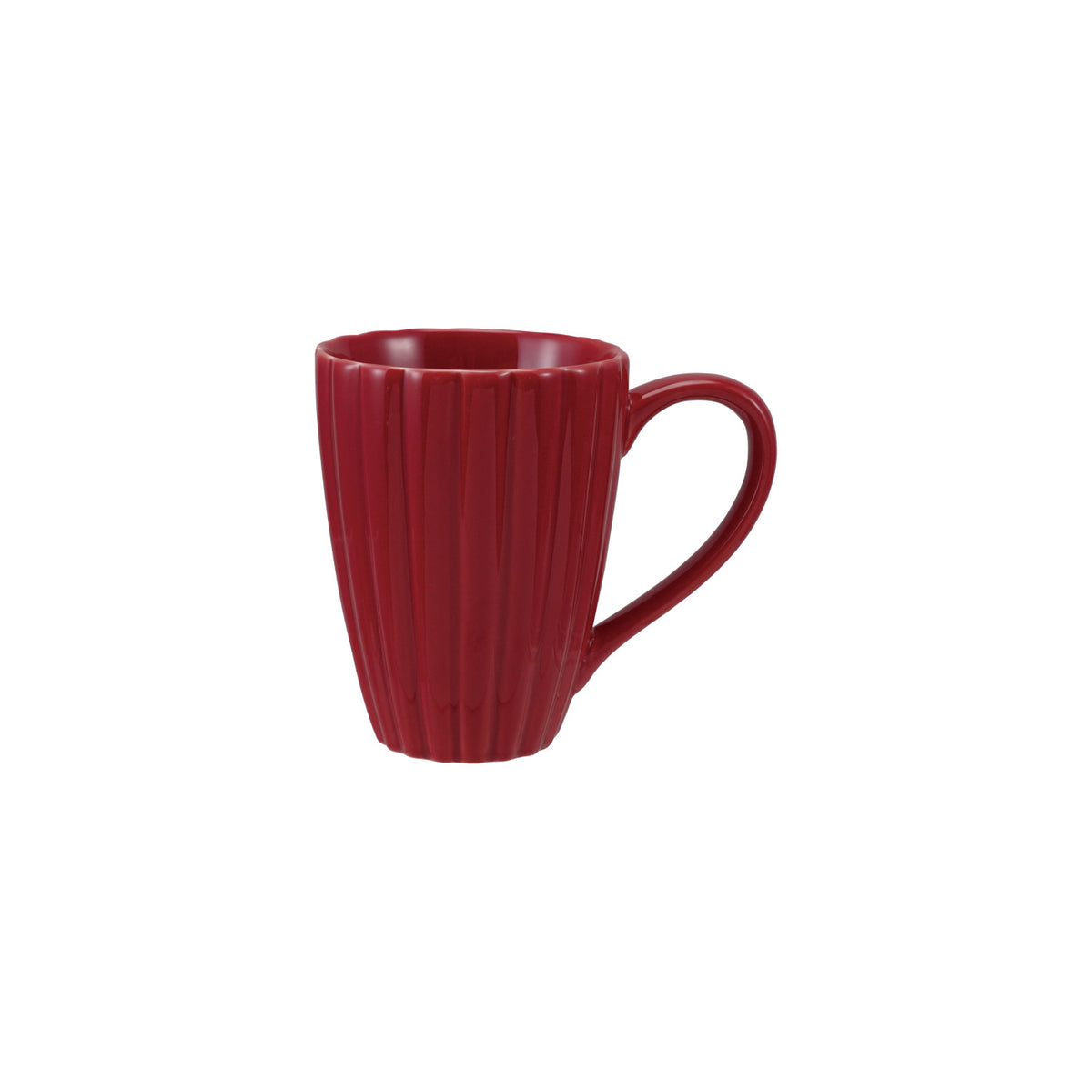 Red Ribbed Mug