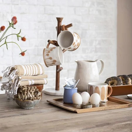 Wood and Marble Mug Rack