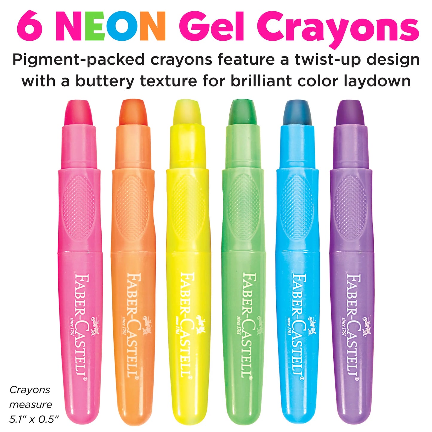 Neon Gel Crayons - 6 ct.