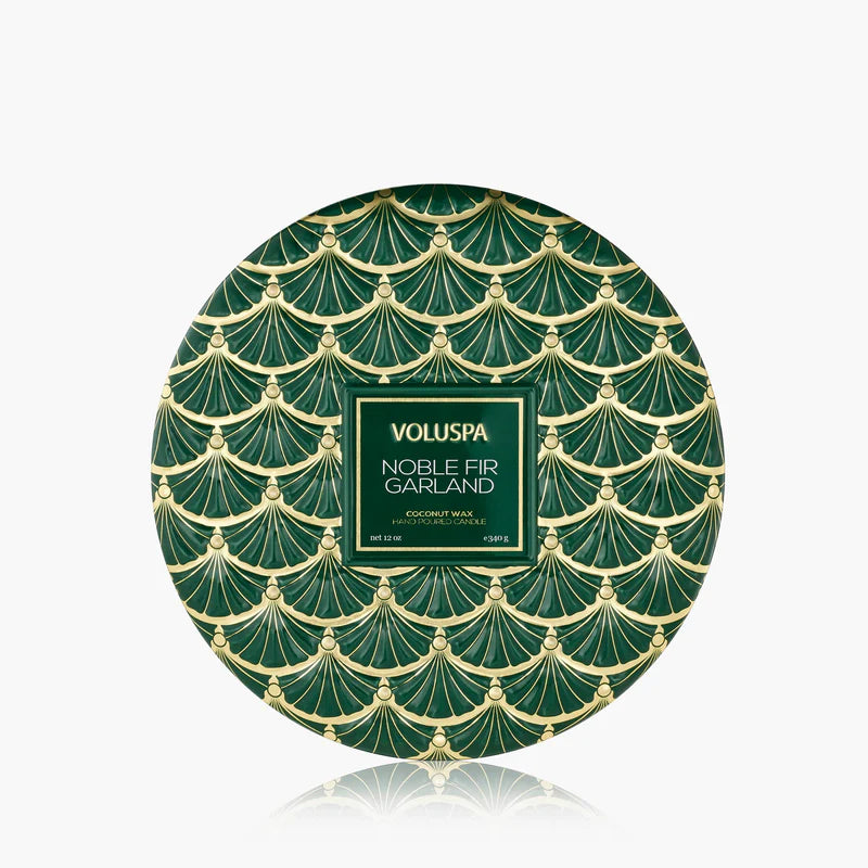 Noble Fir Garland Candle - Tin