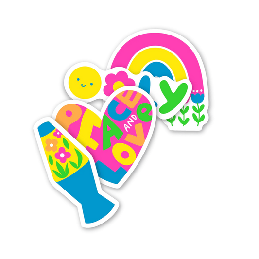 Stickiville Peace and Love Vinyl Stickers