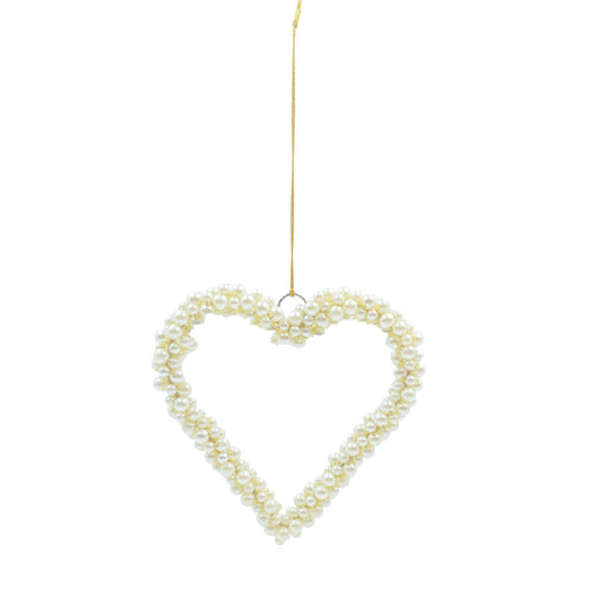 Pearl Beaded Heart Ornament