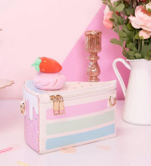 Cake Slice Handbag - Strawberry Confetti