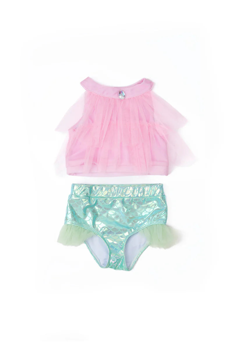 Mermaid Swimsuit, Pink Two-Piece Size 3/4