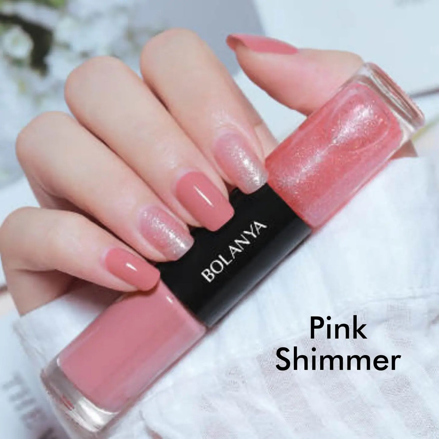 Double Nail Polish - Pink Shimmer