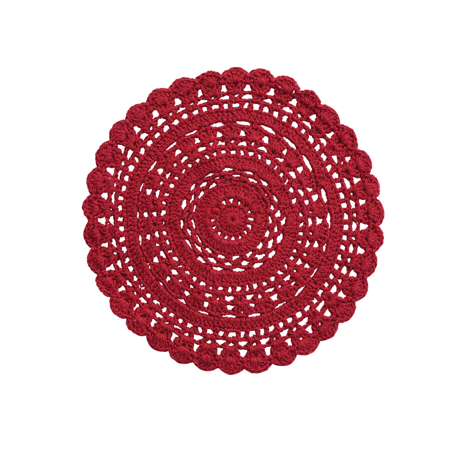 Red Crocheted Placemat