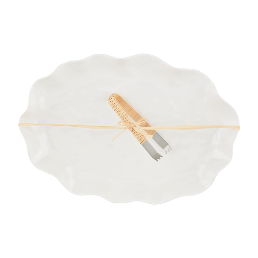 Ruffled Melamine Platter Set