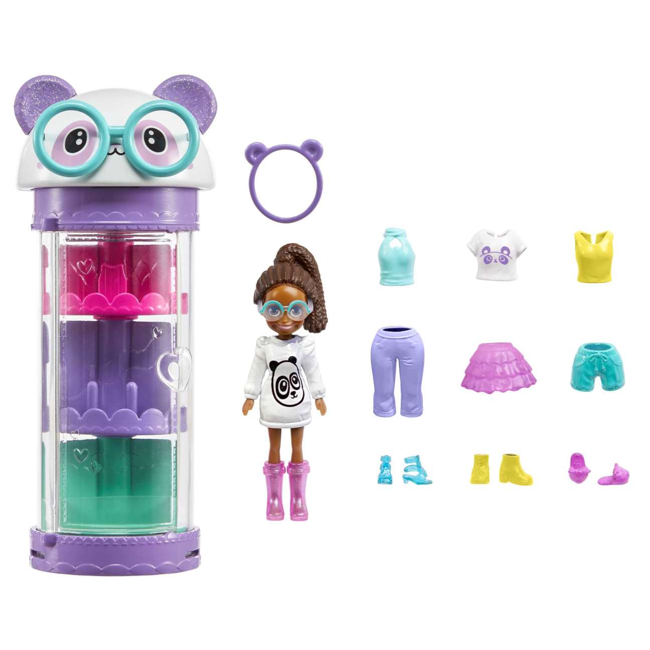 Polly Pocket Style Spinner Fashion Closet Playset Panda