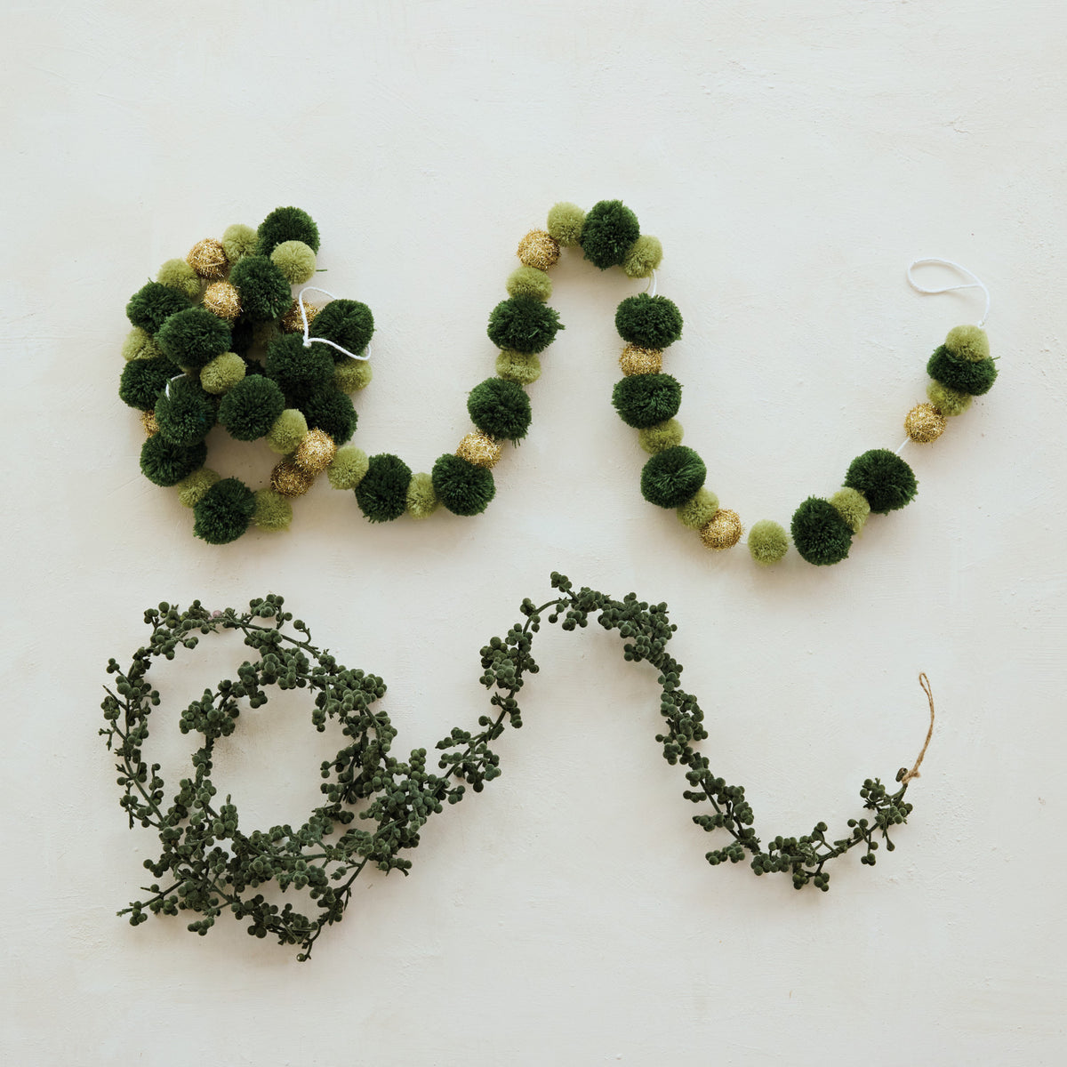 Green Pom Pom Garland