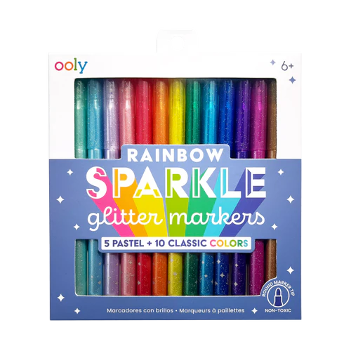 Rainbow Sparkle Glitter Markers