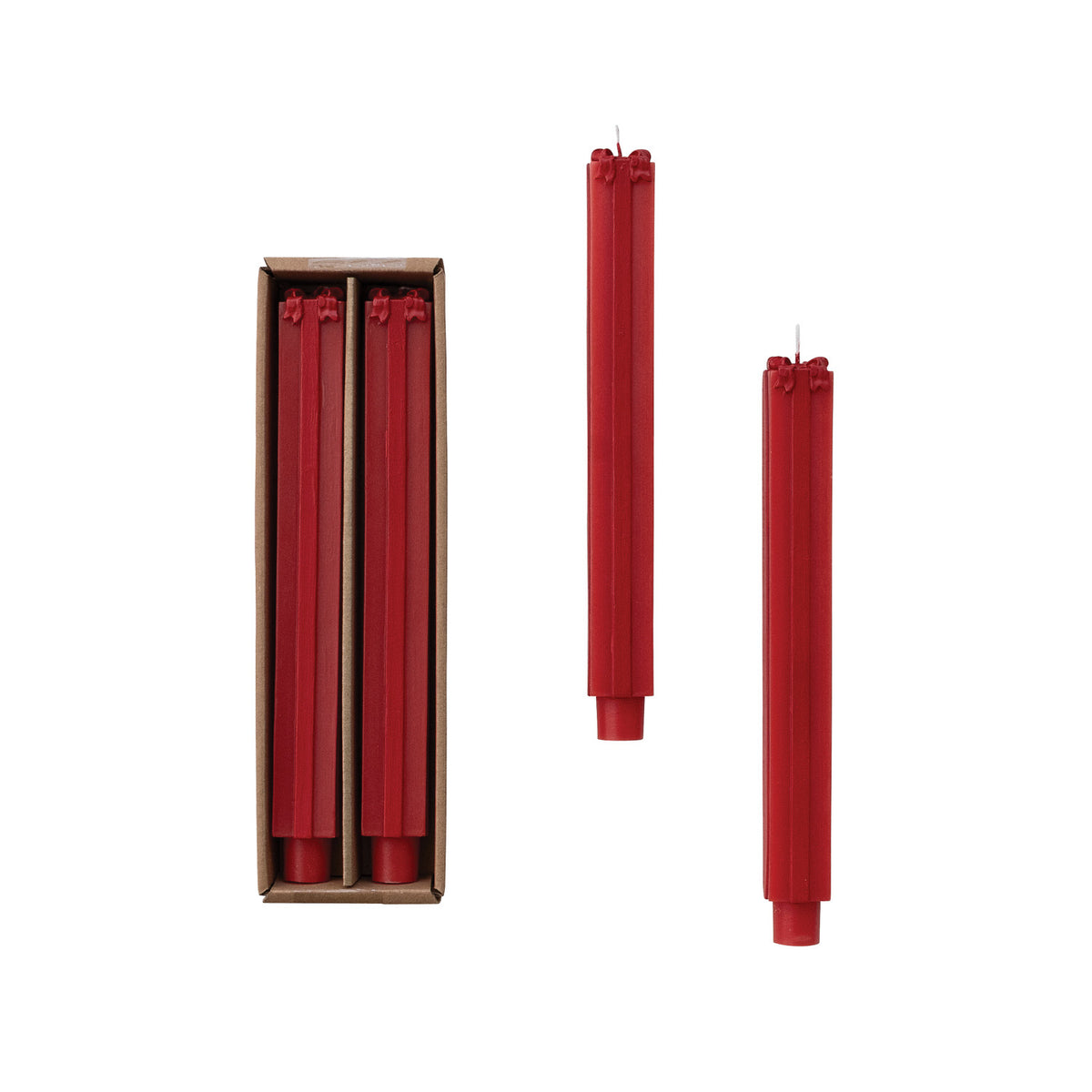 Red Present Taper Candles