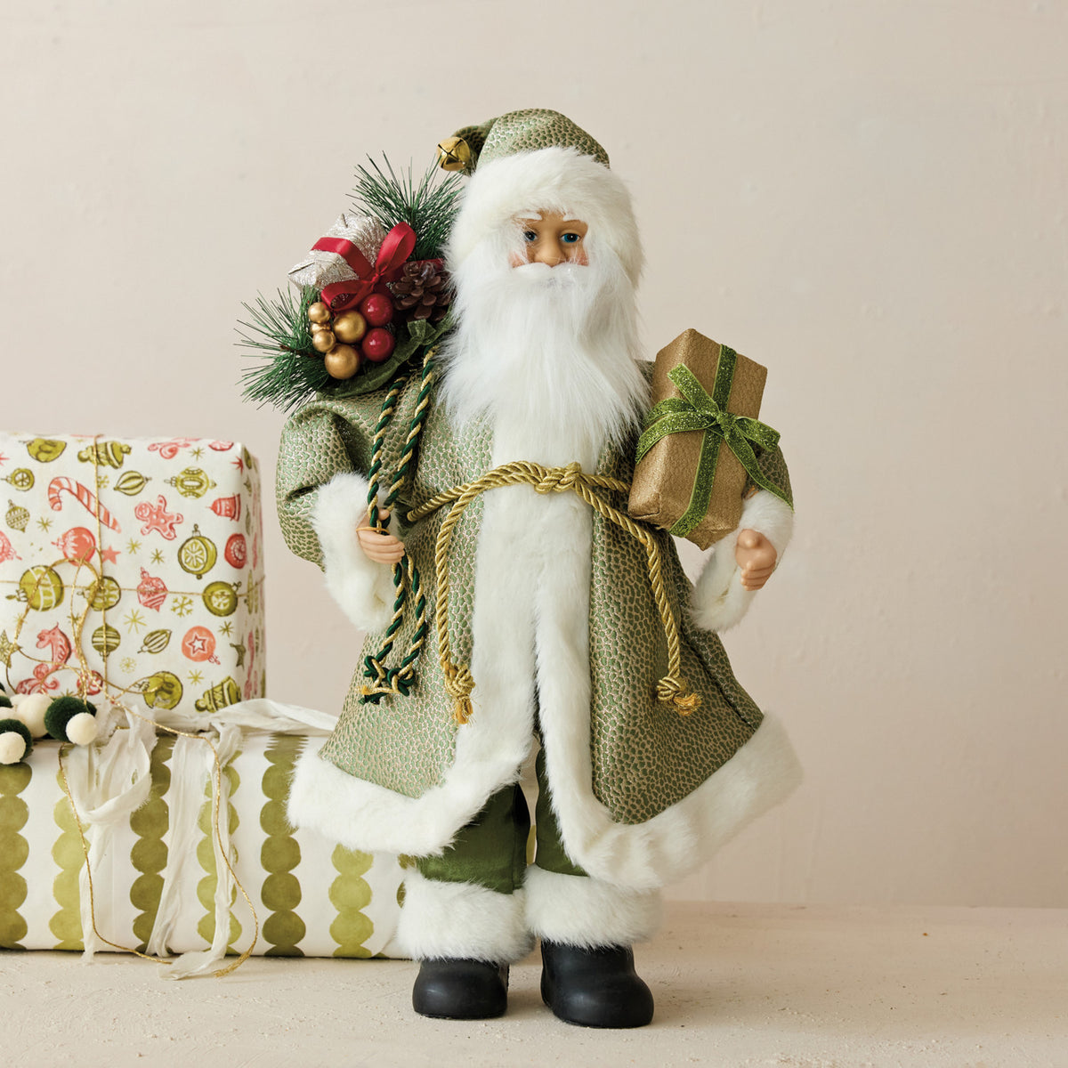 Vintage Faux Fur Santa