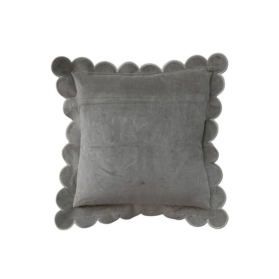 Scalloped Sage Green Pillow