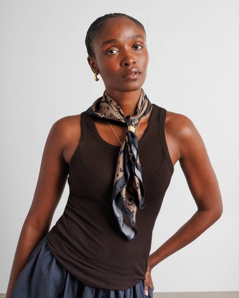 Satin Scarf - Leopard