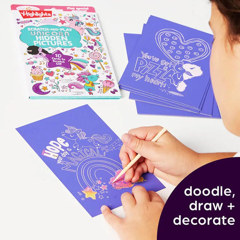Scratch-and-Play Unicorn Pictures