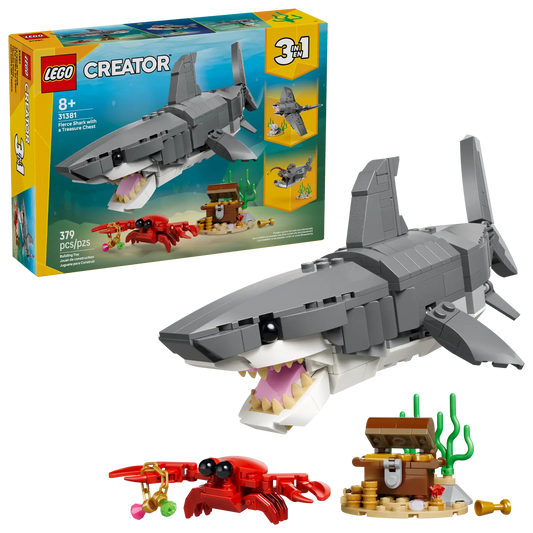 Fierce Shark with a Treasure Chest