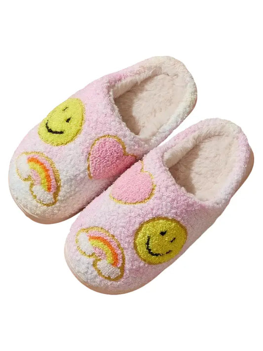 Kids Rainbow Smiley Slippers