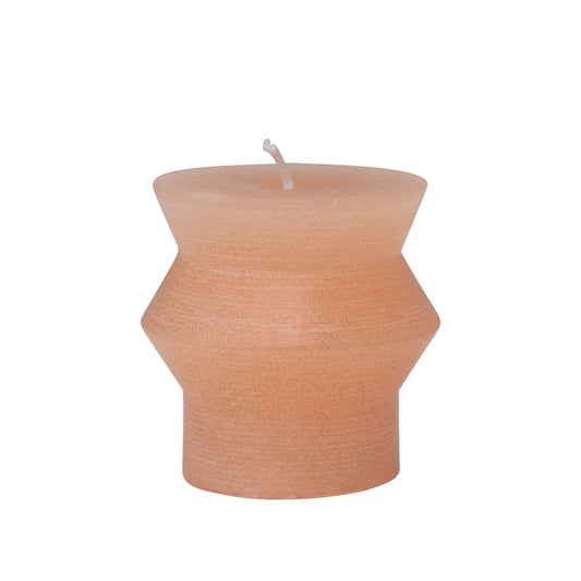 Small Coral Geometric Candle