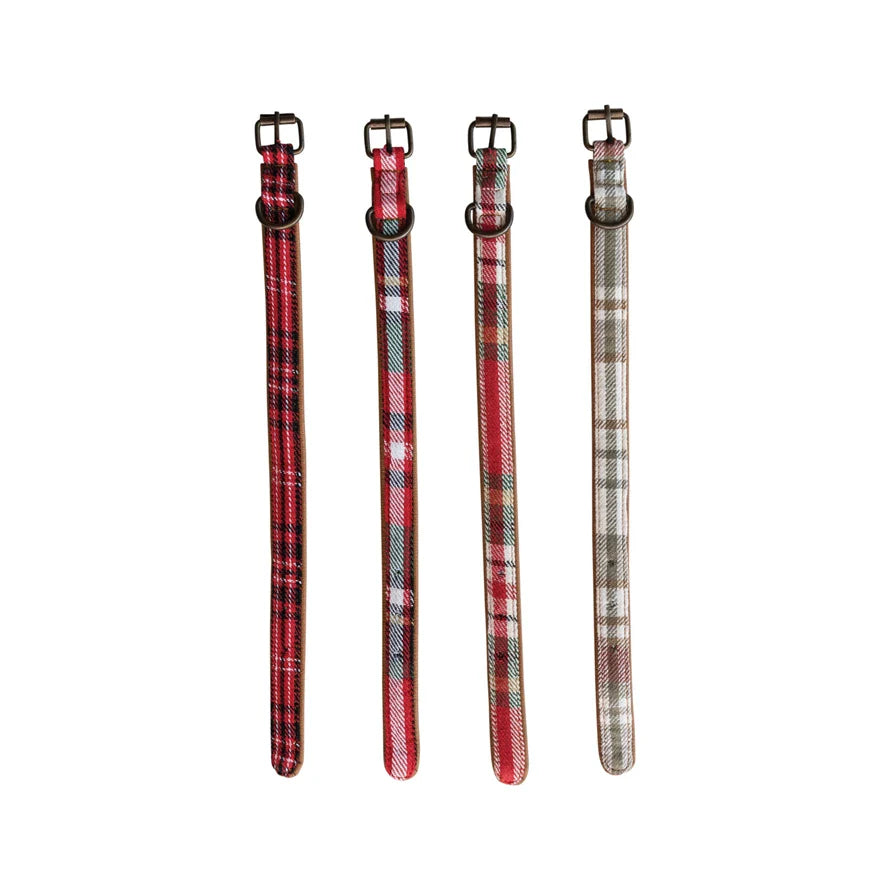 Small Plaid Dog Collar