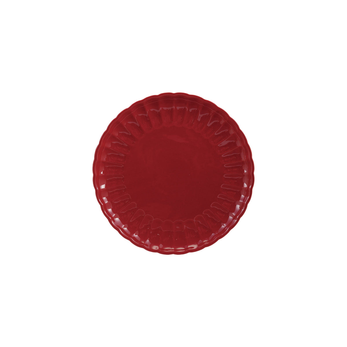 Red Fluted Plate - Small
