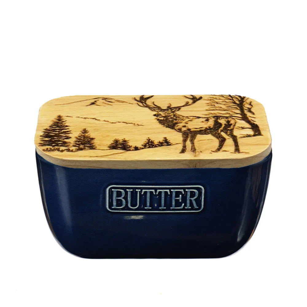 Blue Butter Dish – Scenic Stag